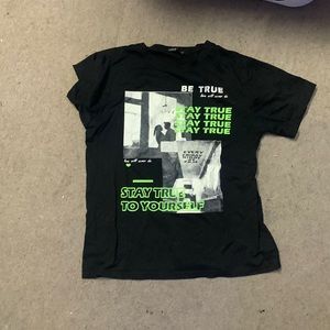 Black shirt with graphics,from shein